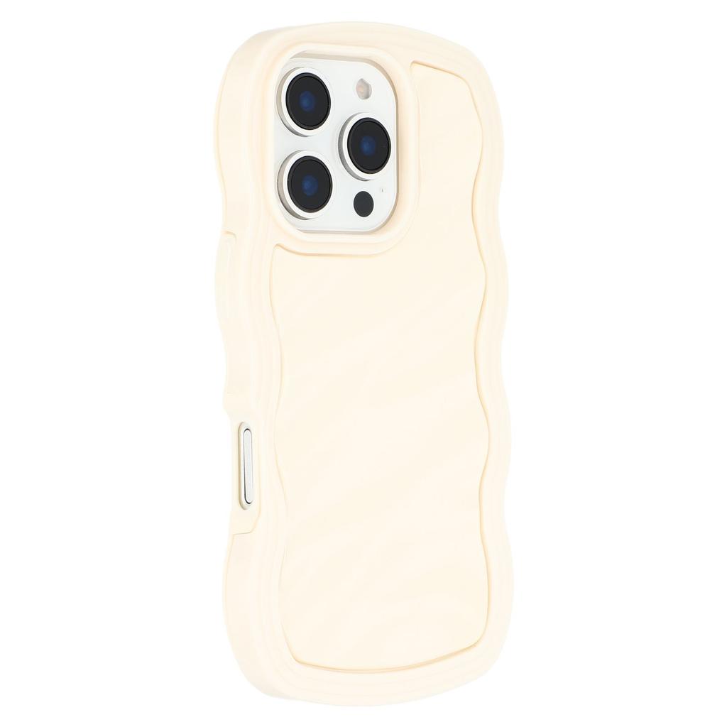 For iPhone 16 Pro Max Case Wavy Edge Shockproof TPU+PC Phone Cover