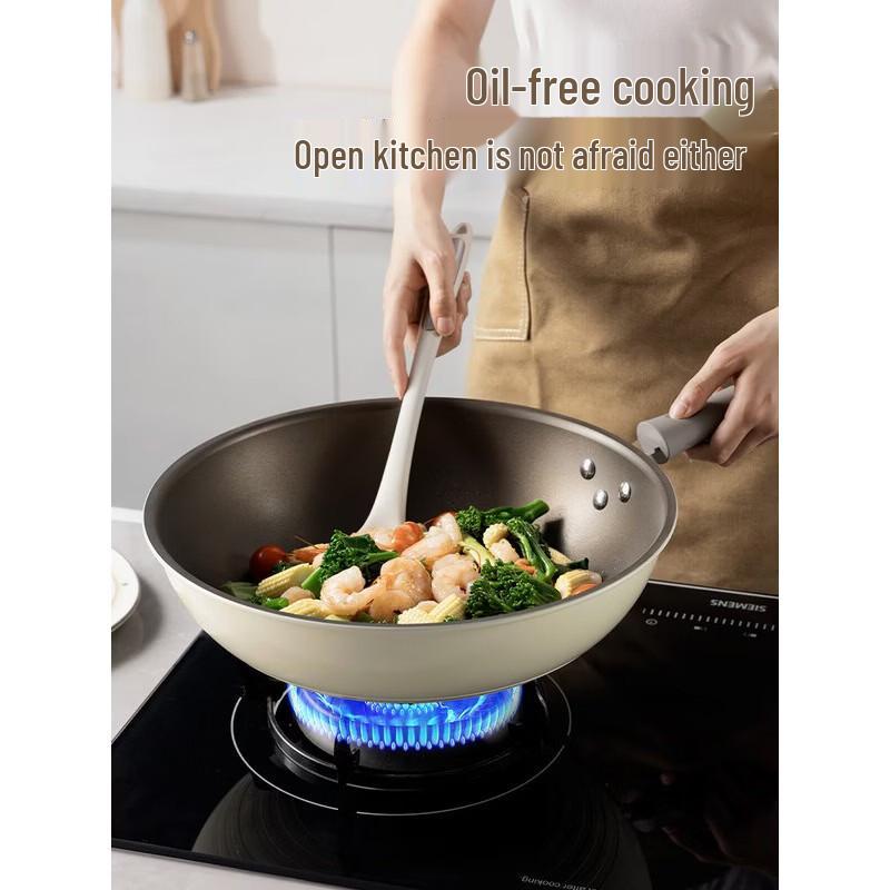 COOKER KING 32cm Smokeless Nano-Ceramic Non-Stick Stir-fry Wok