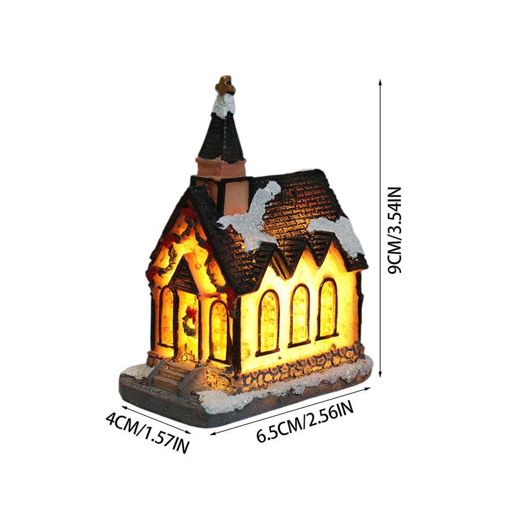 LED Light DIY Resin Small House Battery Operate Christmas Ornamnet for Home Xmas New Year Decor Christmas Village Houses 2025