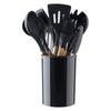 Silicone Kitchenware Cooking Utensils Set Non-stick Cookware Spatula Shovel Egg Beaters Wooden Handle Kitchen Cooking Tool