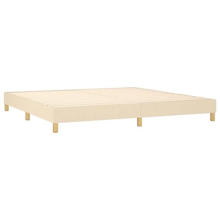Maison Exclusive - Sommier à lattes de lit avec matelas Crème 200x200 cm Tissu