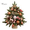 Mini Christmas Tree 45cm Lighted Tabletop Artificial Xmas Pine Tree Battery Operated Small Tree for Holiday Home Party Decor