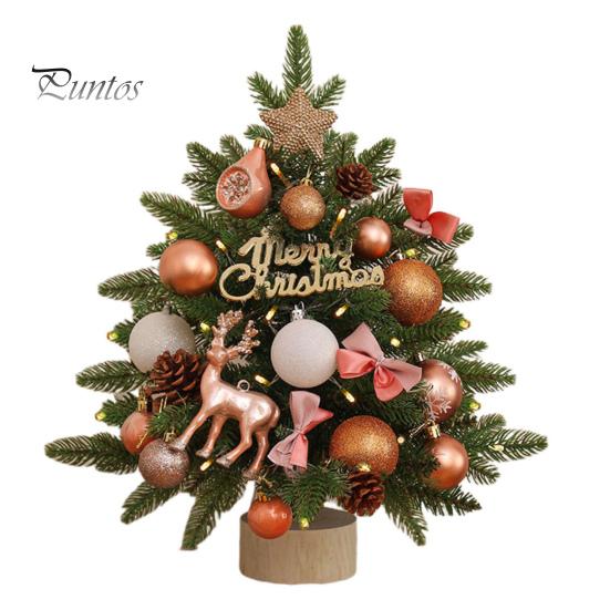 Mini Christmas Tree 45cm Lighted Tabletop Artificial Xmas Pine Tree Battery Operated Small Tree for Holiday Home Party Decor