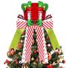 Festive Christmas Elf Hat Tree Toppers Soft Fabric Friendly Decoration For Holiday Parties Family Gatherings