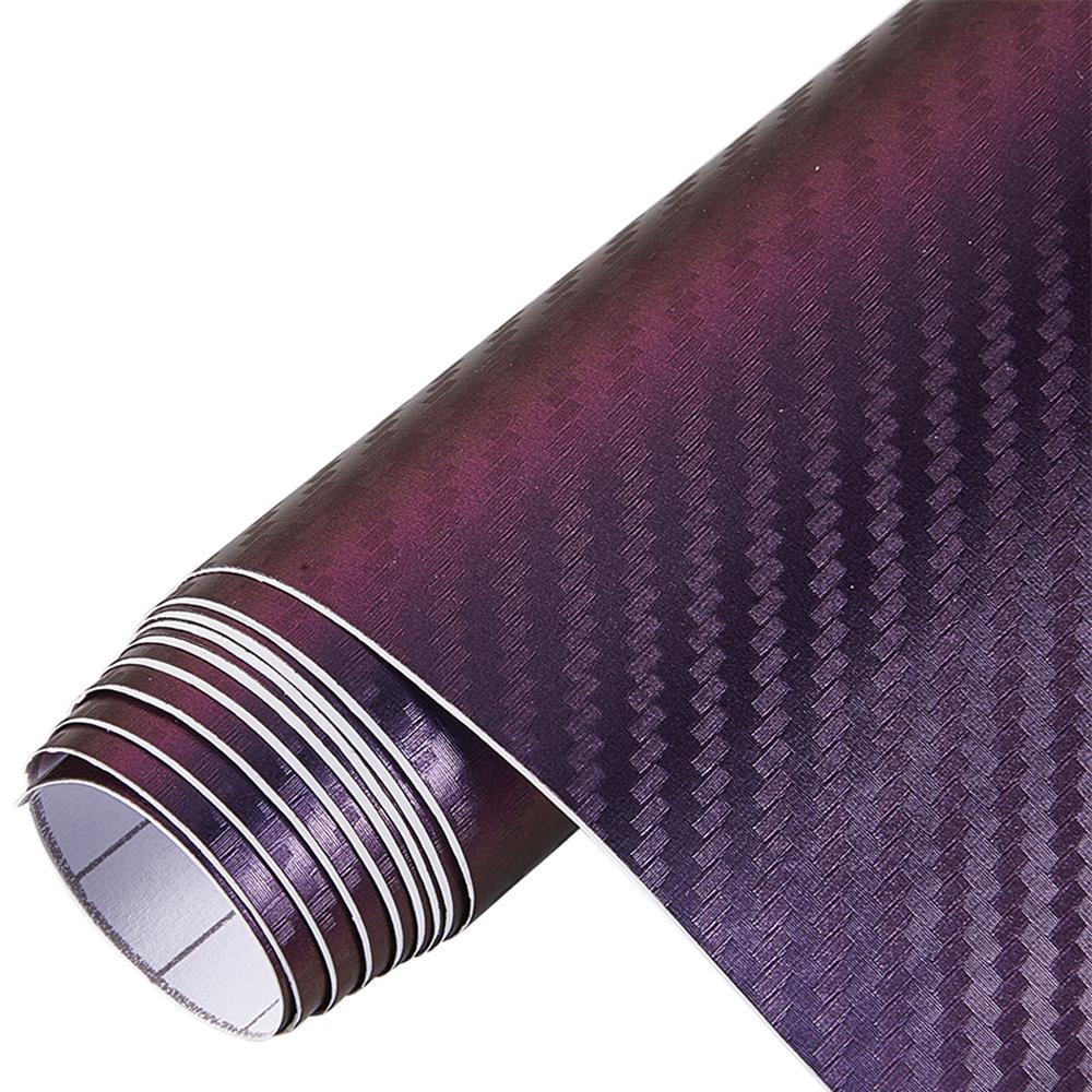 2Mx152cm 3D Carbon Fiber Purple Chameleon Vinyl Wrap Film Car Hood Bonnet Roof Wrapping Decals Sticker Sheets Air Release Free