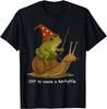 Whimsical Frog Wizard Off To Cause A Kerfuffle Meme Frog TShirt Funny Graphic Tee Unisex Cotton TShirt