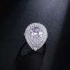Ring Hand Jewelry, Temperament Platinum-Plated Water Drop Zircon Ring For Women