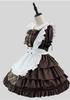 YZZYQQ Sexy and Cute Lolita Maid Anime Alice Short School Festival Brown with Size 5XL Dress, Dress, Women's Sleeves, Costume, Hat,