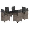VidaXL Ensemble à Manger de Jardin avec Coussins 7 pcs, Table et Chaises avec Dossier Réglable, Meubles d'Extérieur, 3212787