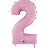 Foil Balloon Number 2 Pastel Pink, 66 Cm Grabo