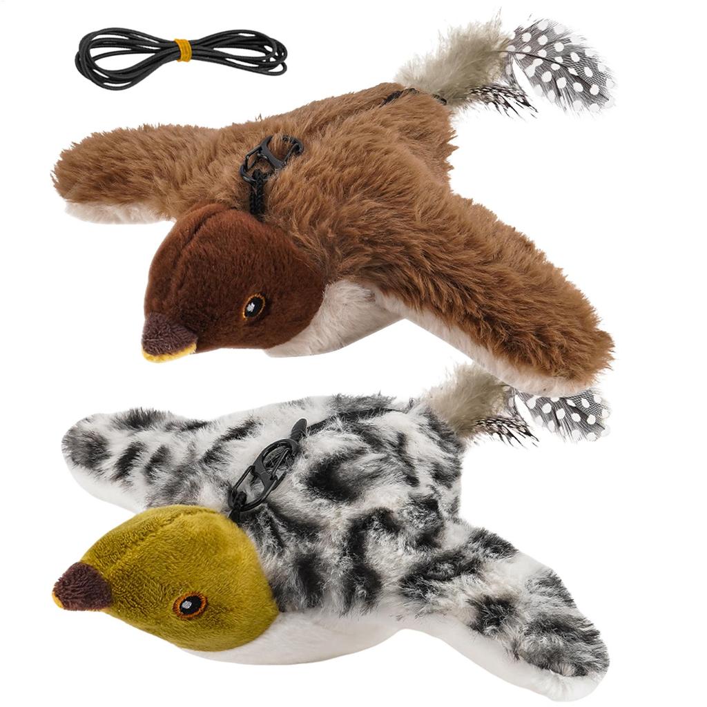Flapping Bird Cat Toy Electric Interactive Pet Game Remote Chirping Cat Bird Toy for Teething Exercise Boredom Indoor Outdoor