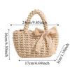 Lace Bowknot Beach Straw Bag Large Capacity Bucket Bag Trendy Braided Underarm Bag  Travel