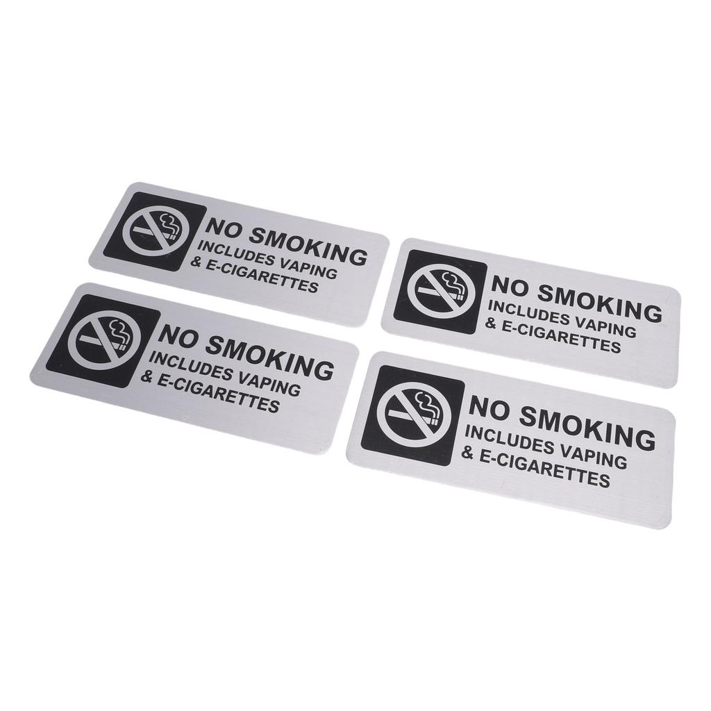 4 Stück Rauchverbotsschilder 7x3 Zoll Wetterfest Selbstklebend Kein Vaping Aluminiumschilder für Zuhause Geschäft Innen Außen