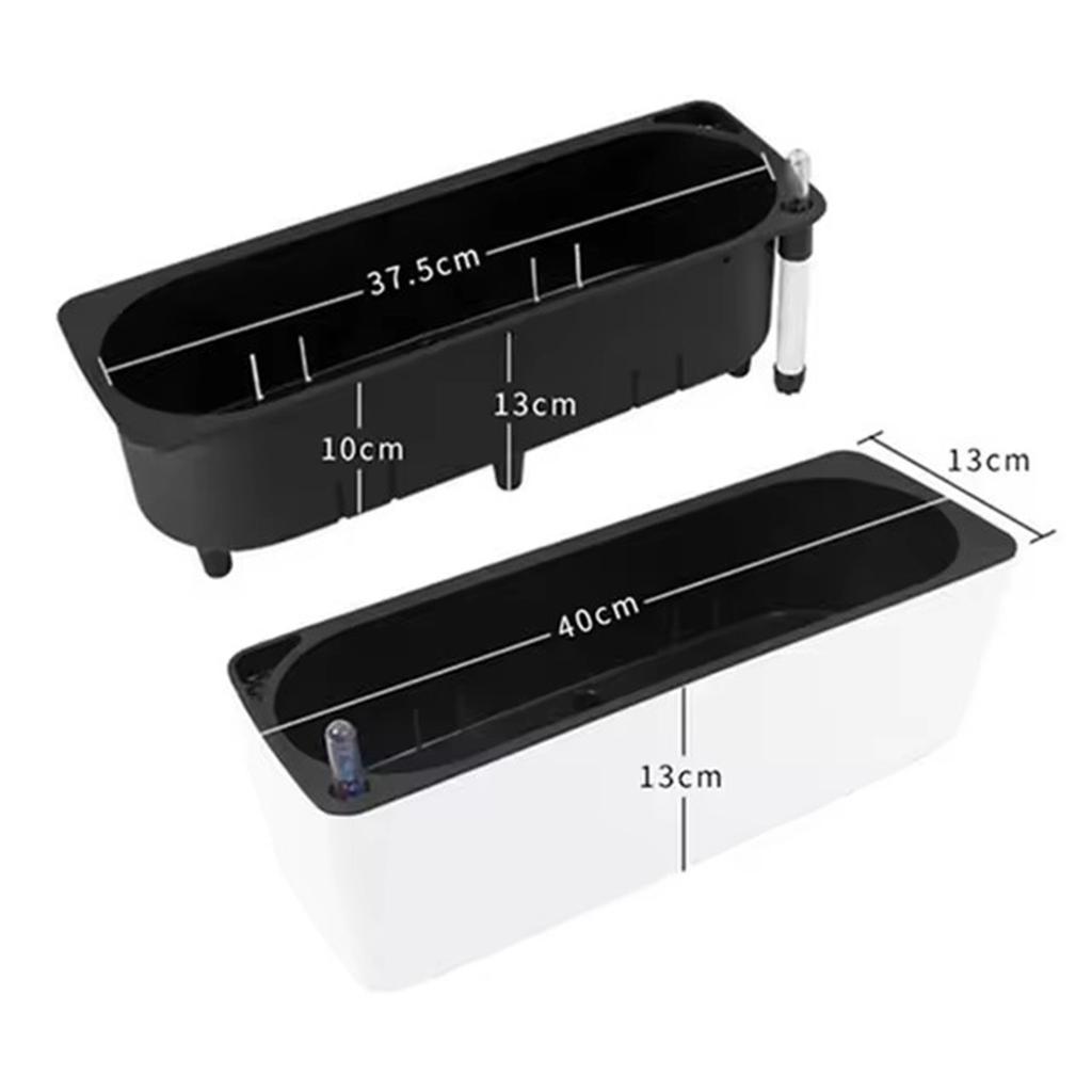 Self Watering Planter Flower Pot with Water Level Indicator Rectangular Large Bonsai Planting Container for Home Garden Office