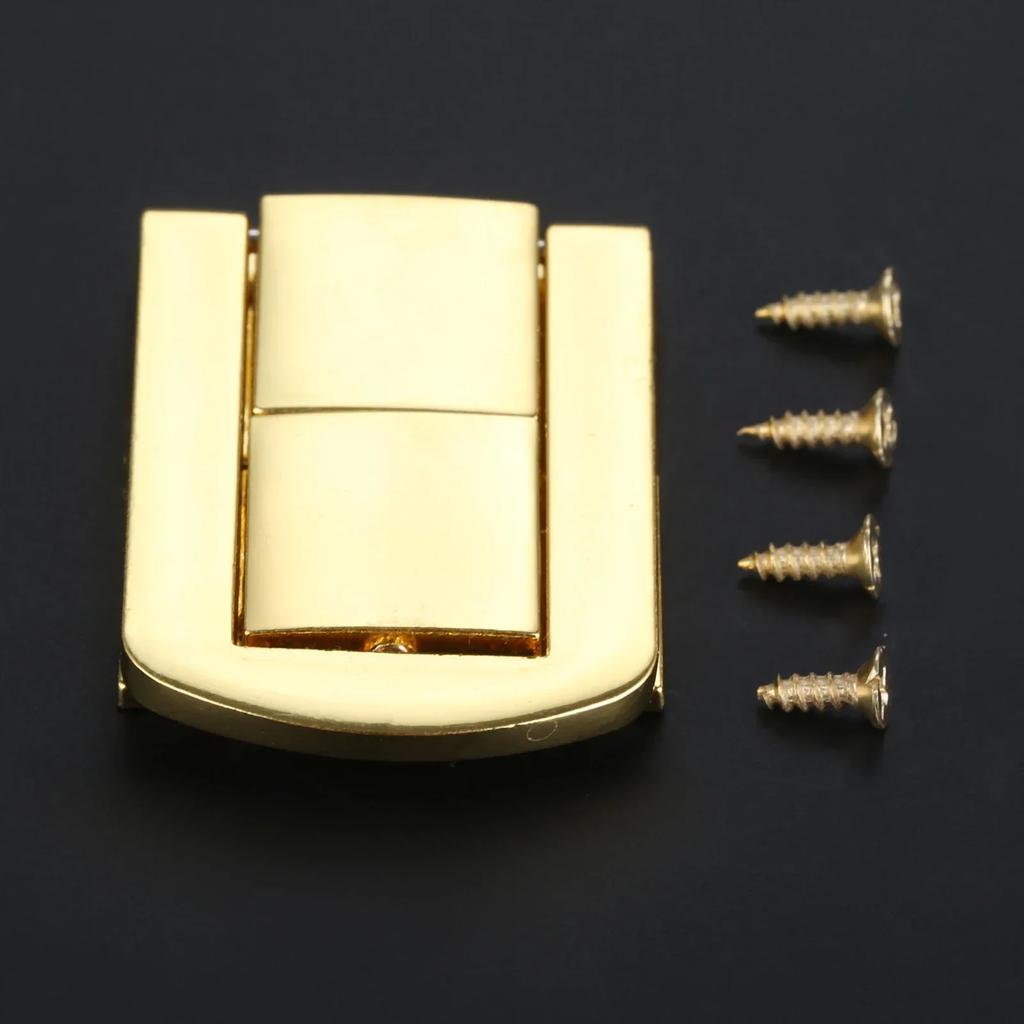 1Pc 43x32mm Zinc Alloy Antique Square Buckle Lock Wooden Wine Gift Box Lock Buckle jewelry Box Latch Clasps with Screws Hardware