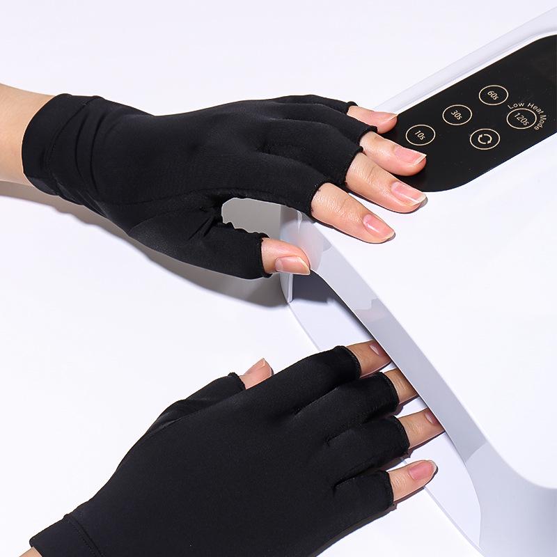 High Elasticity UV-Protection Spandex Half-Finger Gloves for Cycling, Working, and Tea Picking.