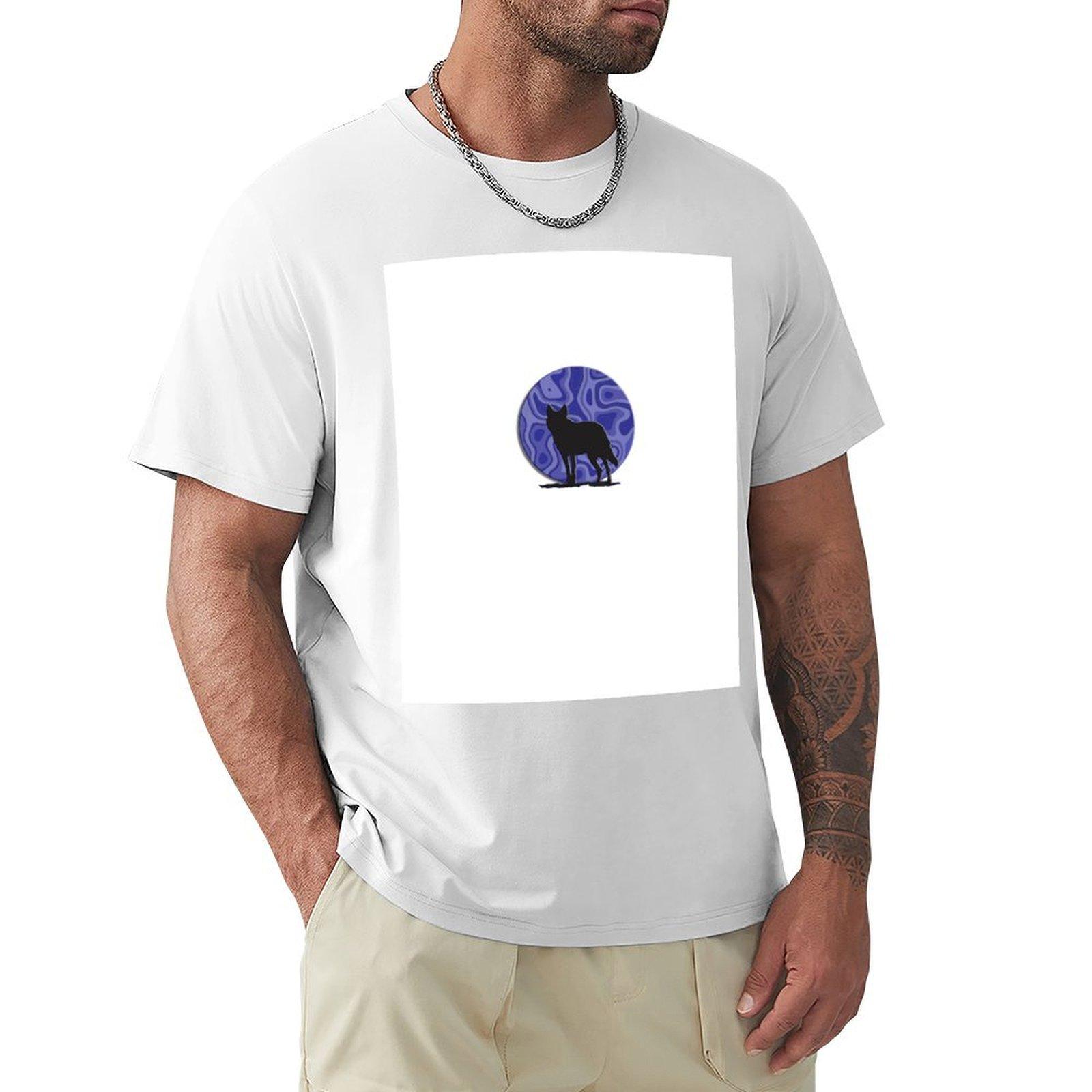 Canine Silhouette with Moonlight TShirt custom t shirt anime t shirts for men S