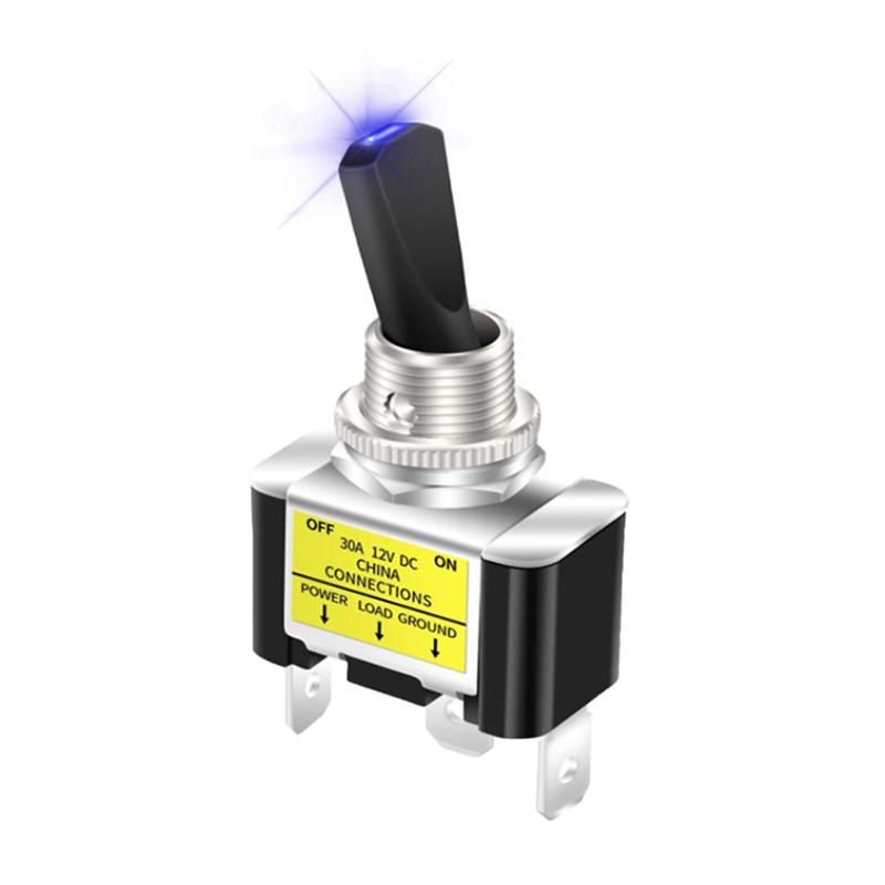 

1 шт. 30A 12V Світлодідний тумблер З підсвічуванням Тумблерний перемикач SPST Увімк./Вимк. 2 положення 3 контакти Для автомобільної техніки, автомобілів, літаків синій