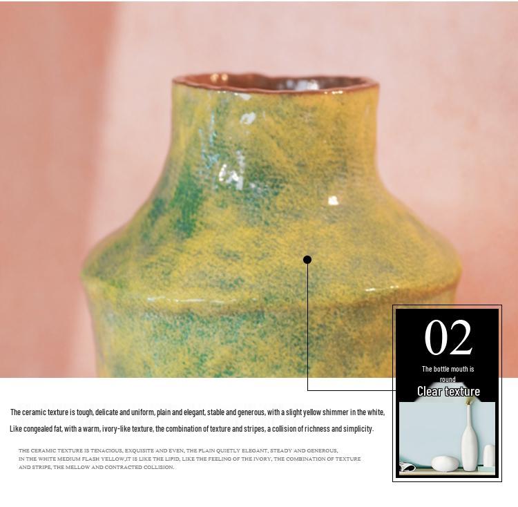 Chinesische Zen-Keramikvase - Retro Blumendekoration für Wohnzimmer