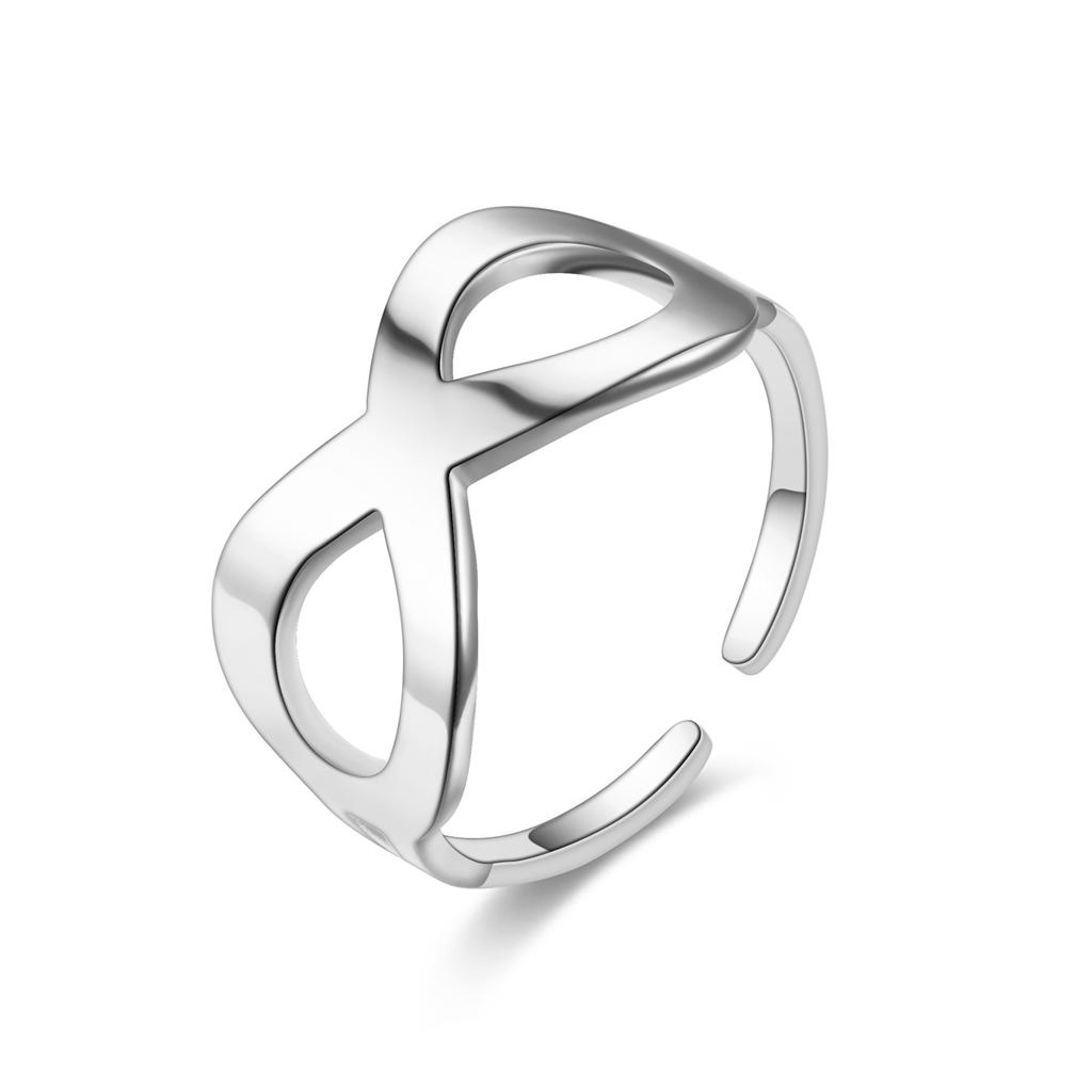 Fashion Geometric Open Stainless Steel Ring Women's Temperament Couple Ring Hand Jewelry