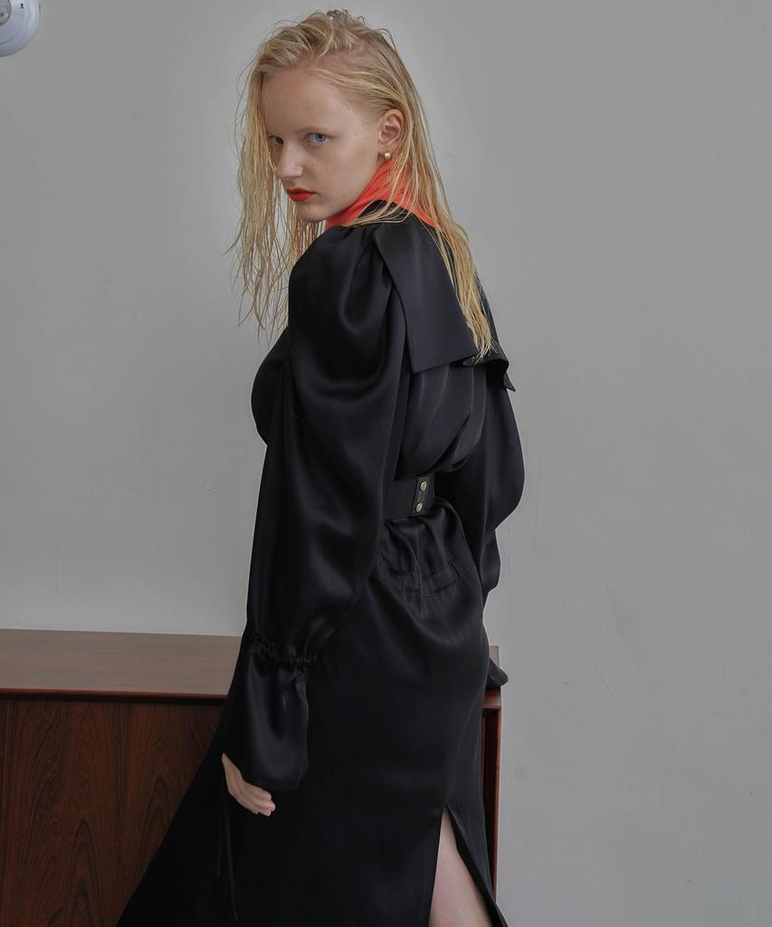 Onneu Black Shirred Long Dress