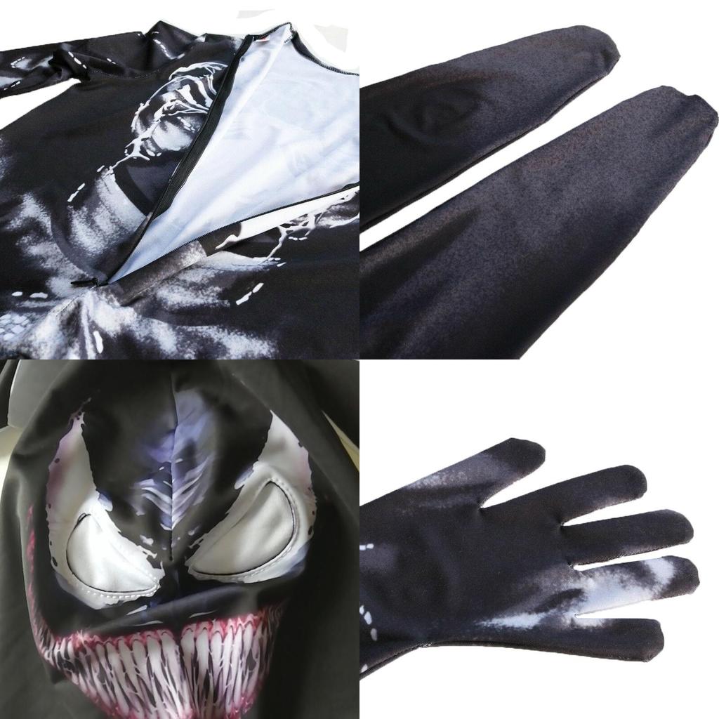 Venom Spider-man Cosplay Costume Jumpsuit With Exquisite Design And Breathable Fabric For Kids And Adults