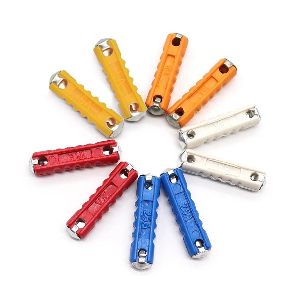 100/200 Pcs Continental Car Fuses Set European Bar Torpedo Fuse Automotive Circuits For Vintage Classic Cars 5/8/10/16/25 AMP Fuse Holders1