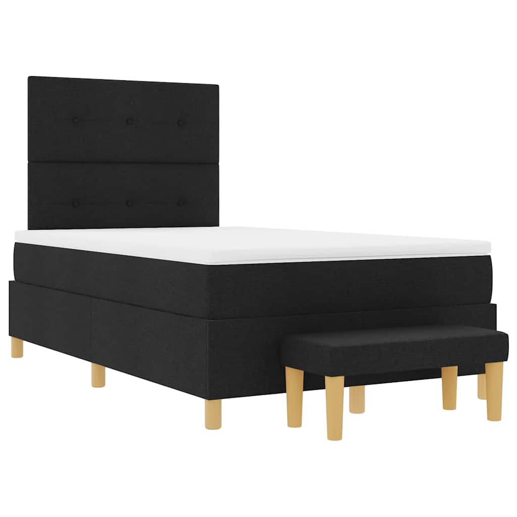 Boxspring Bed with Headboard Black 190 X 120 Cm Fabric