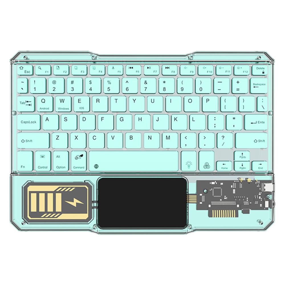 

KB-333 78-Key Transparent Bluetooth-compatible Keyboard with Colorful Backlight for Android/Windows/Ios Sky Blue