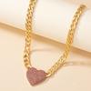 Versatile Heart Pendant Winter Necklace Female Internet Celebrity Collarbone Chain