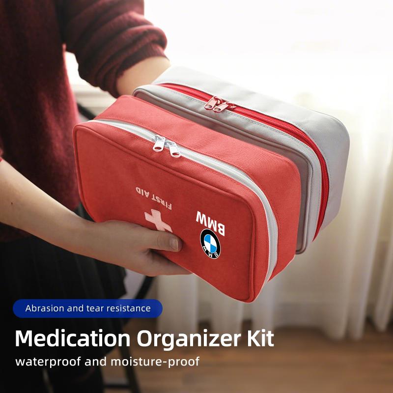 2025 Heißes Auto Logo Erste-Hilfe-Kasten Notfall Überlebensbeutel Handtasche Trauma-Box Für BMW Performance F20 F30 F10 F40 E92 E91 G20 G30 G0