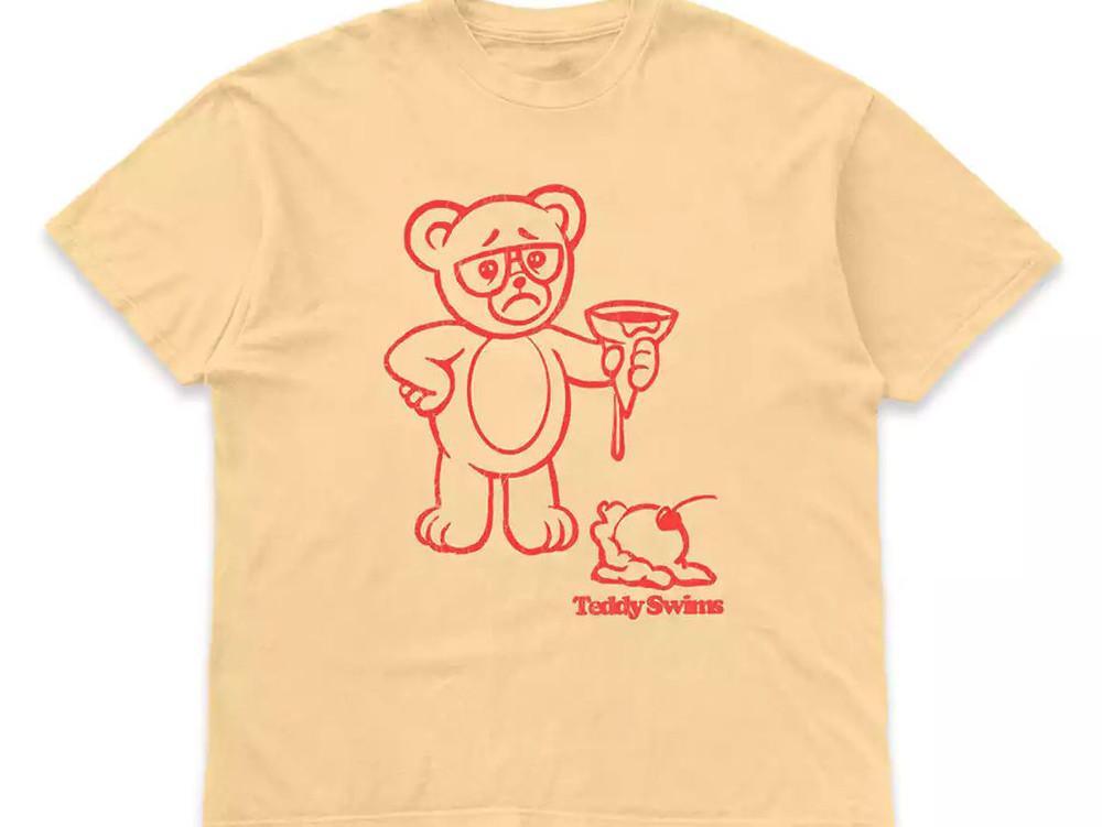 Sad Teddy Ice Cream Teddy Swims Yellow Haze Adult Tee Shirt PR778 Unisex T-Shirt XXL