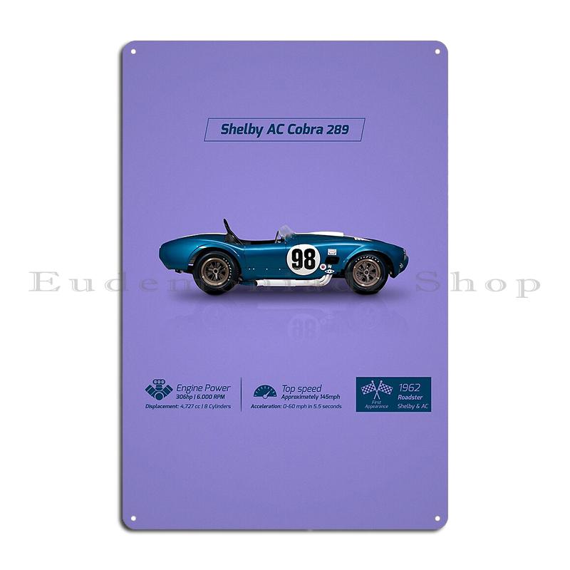 

Pop Art Blue Ac Shelby Cobra 1965 sports car artwork 427 Metal Plaque Funny Garage Mural Painting Wall Pub Tin Sign Poster 20x30cm
