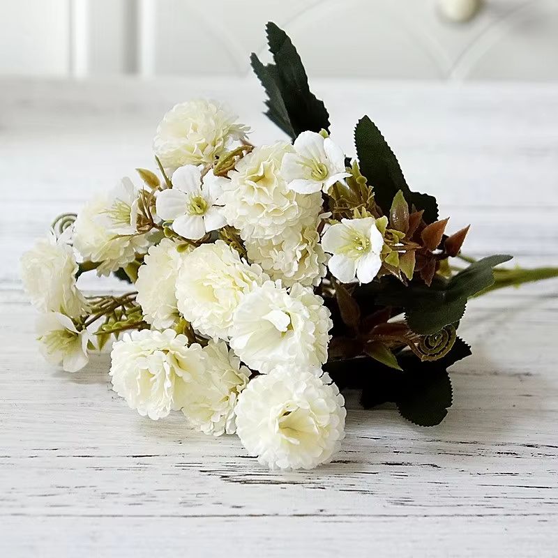 1 Bundle European Small Clove Carnations Artificial Flowers Wholesale Home Photography Soft Decoration Handmade Diy Materials