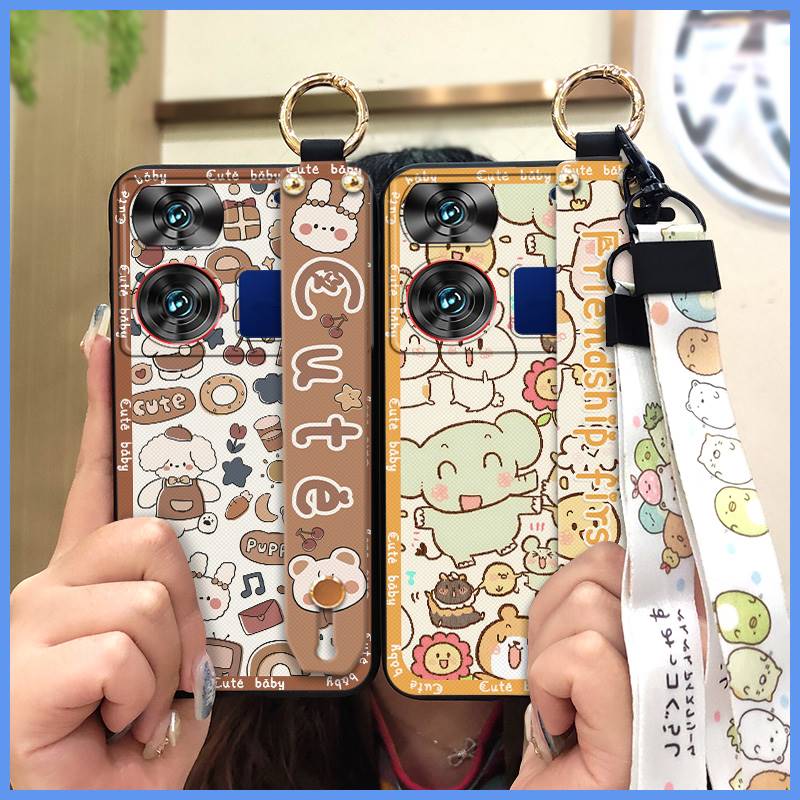 Dirt-resistant Back Cover Phone Case For ZTE Nubia Z60 Ultra Soft Case Shockproof Protective Anti-dust Cute Lanyard Ring