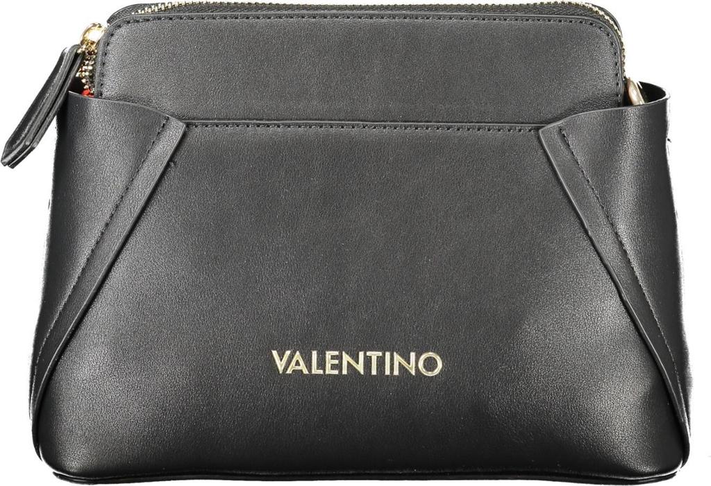 Valentino Adjustable Removable Strap Handbag Zipper Closure Black