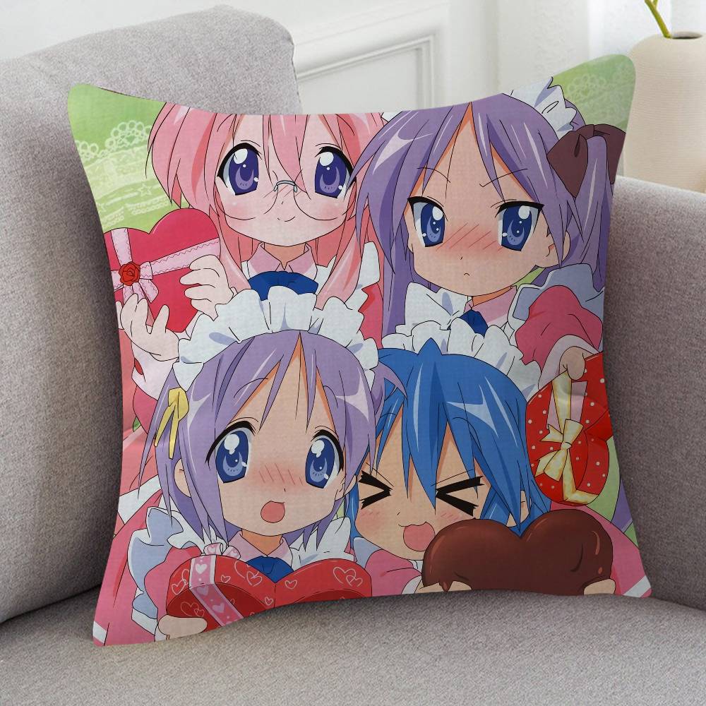 Anime LuckyStar Pillow Case Soft Double Sided Print Sofa Cushion Cover Throw Pillow Covers