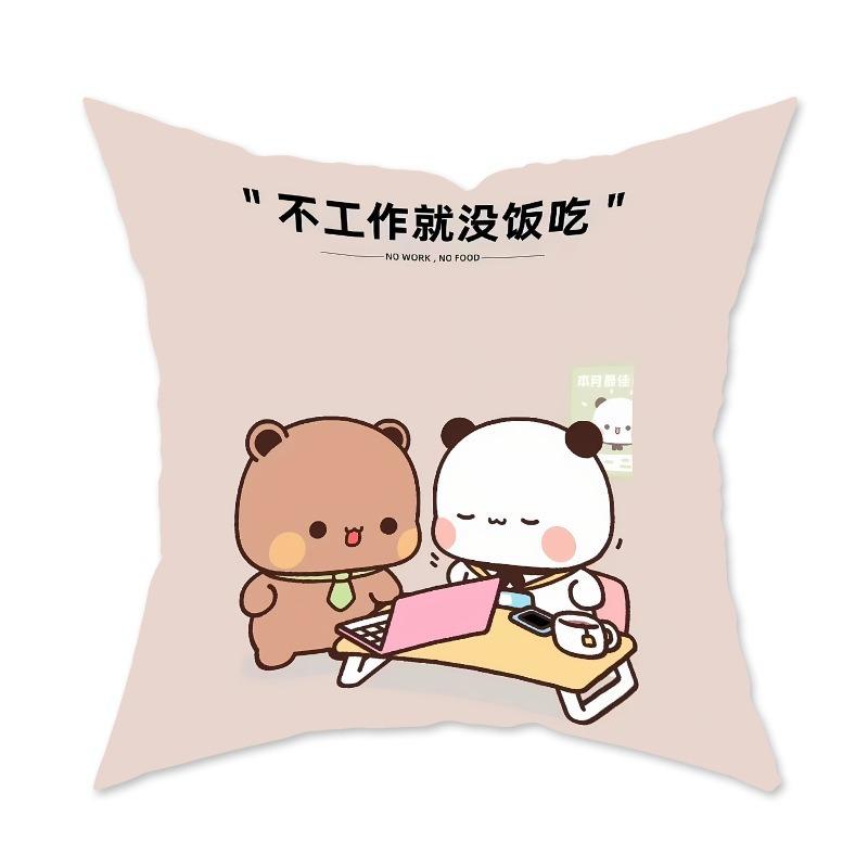 Cute Cartoon Pillow Decorative Sofa Living Room Cushion Bedroom Cartoon Pattern Pillow Back Pillow Lumbar Pillow Case