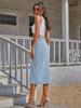 Women's European & American High Waist Irregular Slit Denim Long Skirt