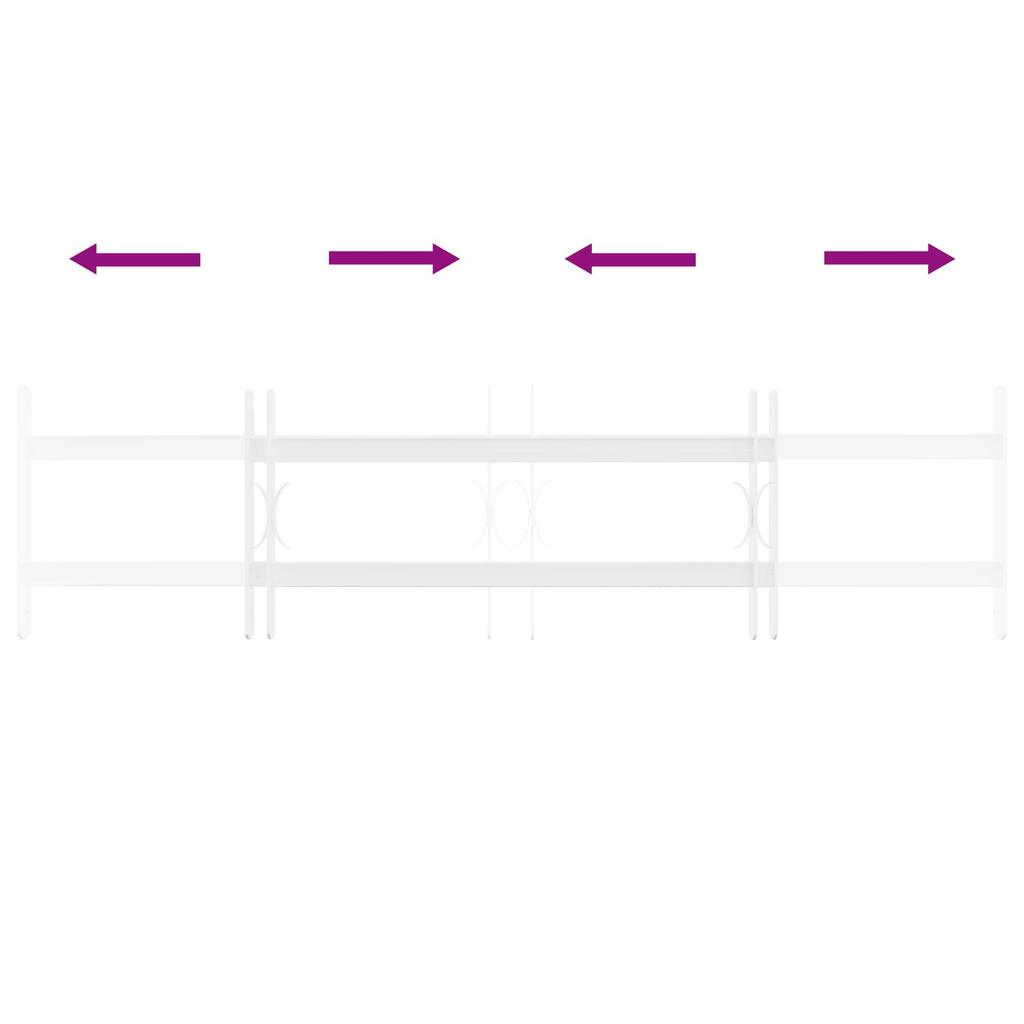 Window Security Grille with 2 Crossbars Adjustable 63 114 Cm