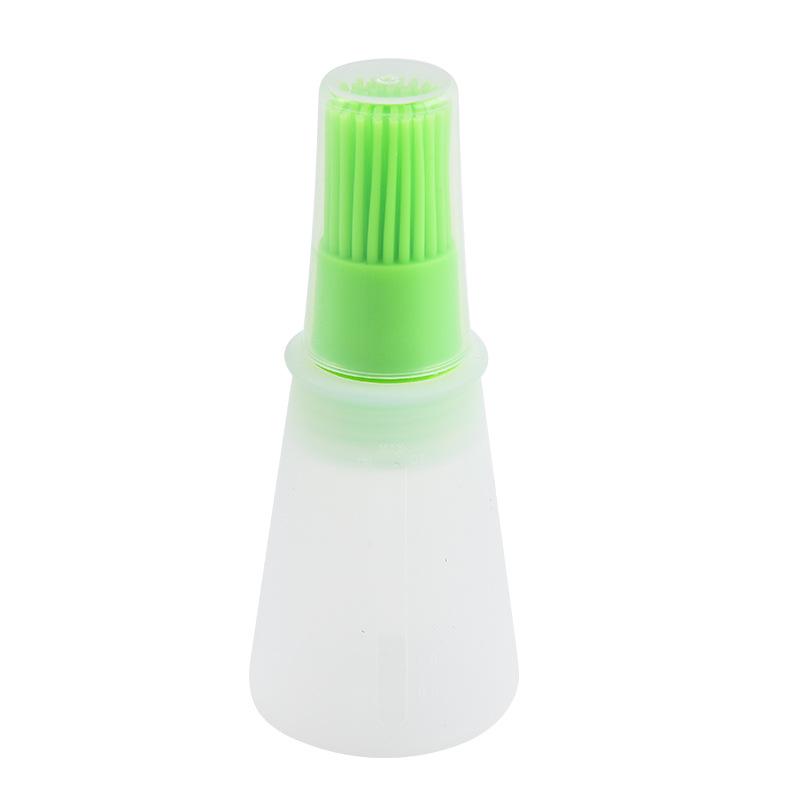 Silicone Oil Brush Bottle with Lid and Scale for High-Temperature BBQ and Outdoor Cooking