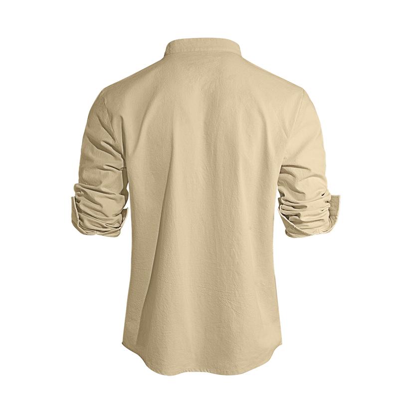 New Men's Casual Blouse Cotton Linen Shirt Loose Tops Long Sleeve Tee Shirt Spring Autumn Casual Handsome Men's Shirts