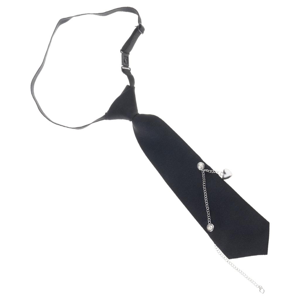 Kids Adjustable Neck Chain Tie With 3D Heart Design And Accent Stylish Accessory For Prom Casual Event