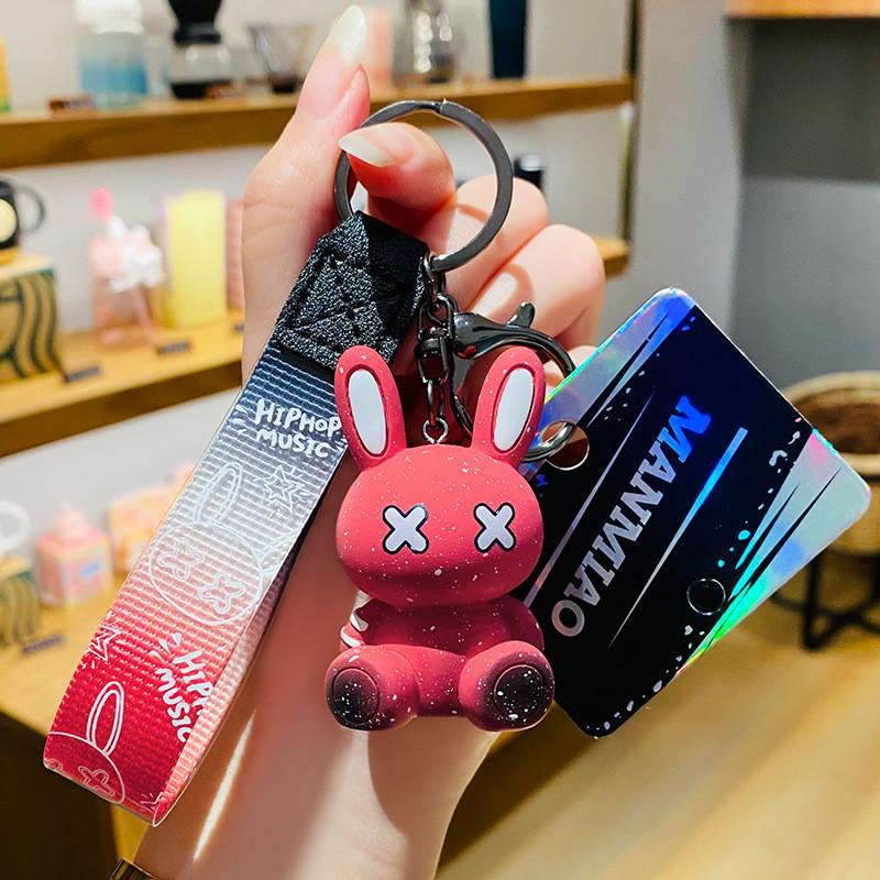 Stylish Bunny Resin Keychain Adorable Cartoon Gift For Friends And Loved Ones