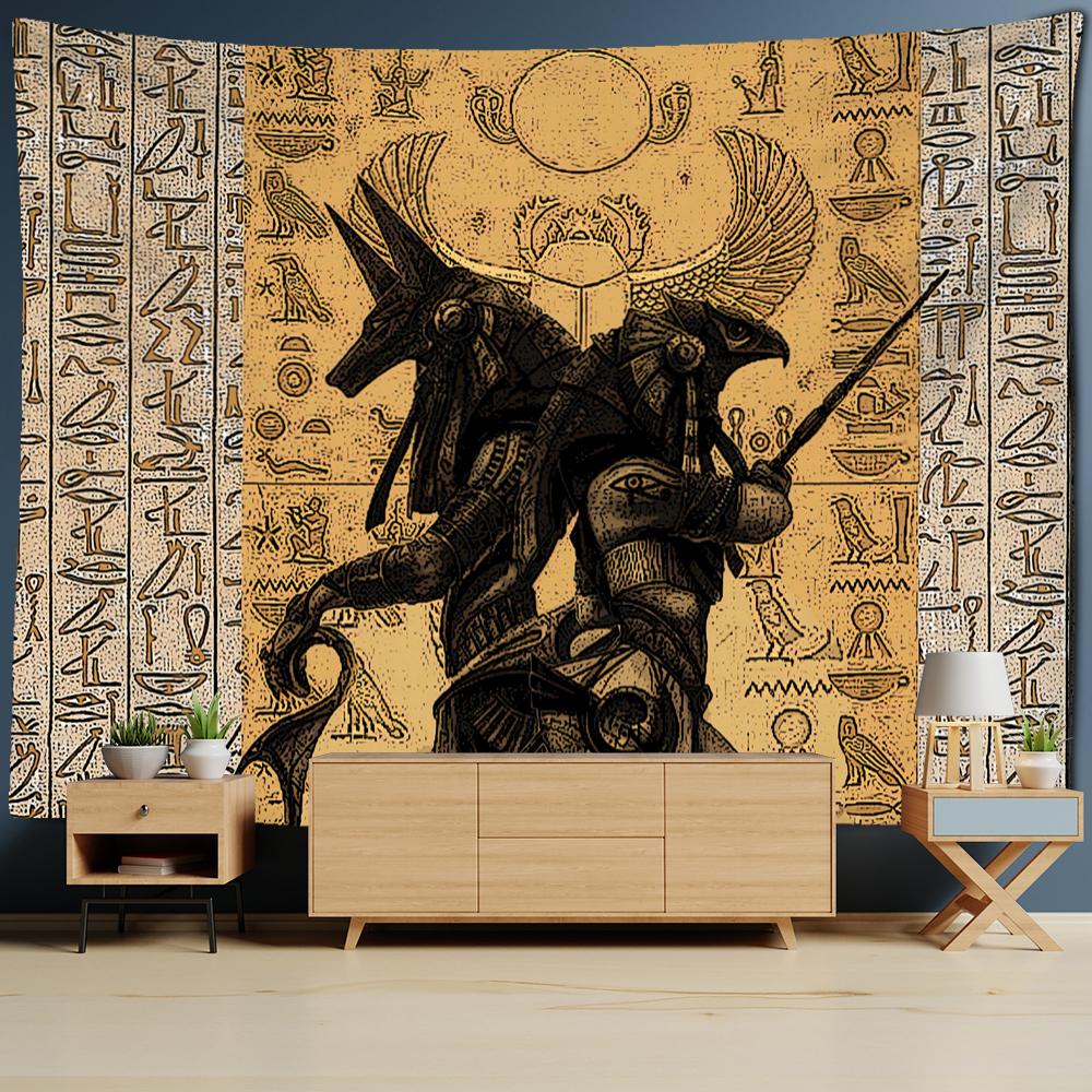 Желтый Древний Египетский Гобелен Настенный Гобелен Таинственный Абстрактный Тапиз Хиппи — фото 5