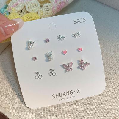 1Set Sweet Minimalist One Week Flower Earrings Set For Women Girls  Delicate Spring Summer Stud Earrings Jewelry Gifts