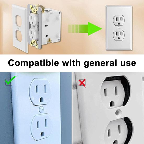 10Pcs Dual-Plate Wall Plate Spacers Stainless Steel Flush Fit Device Leveling Plate Loose Wall Electrical Outlet Switch Repair Receptacle Spacer