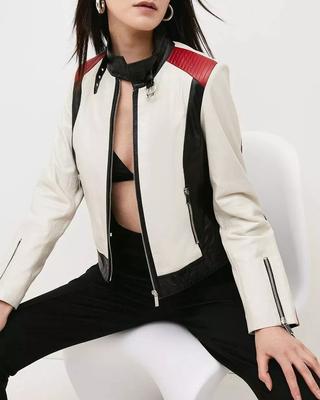 Stylish Real Soft Lambskin Leather Motorcycle Style Women's Jacket Biker