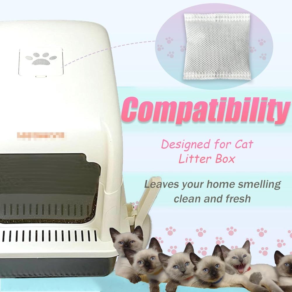 12PCS Universal Cat Litter Box Odor Eliminator, Natural Activated Charcoal Filters Replacement for Hooded Automatic Toilet
