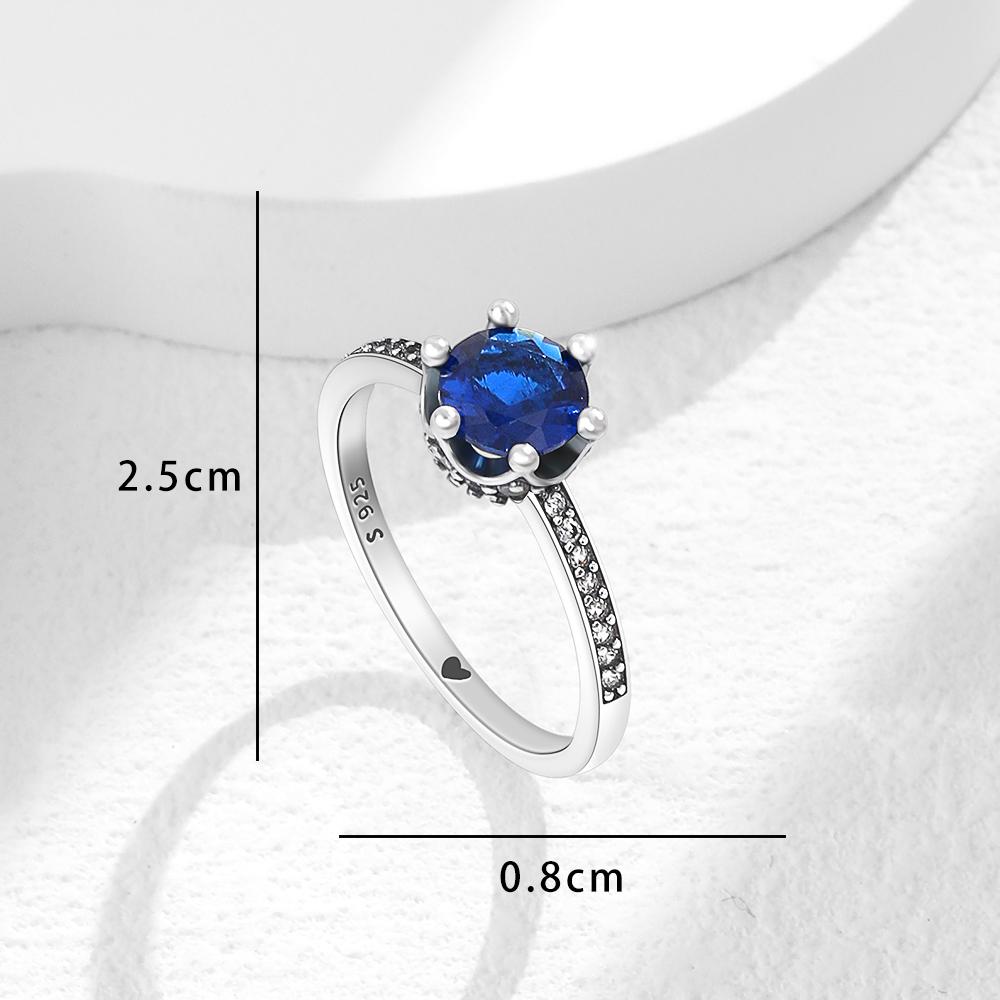 New 925 Silver Shiny Classic Square Crown Heart-shaped Ring Exquisite Luxury Charm Jewelry Holiday Surprise Gifts